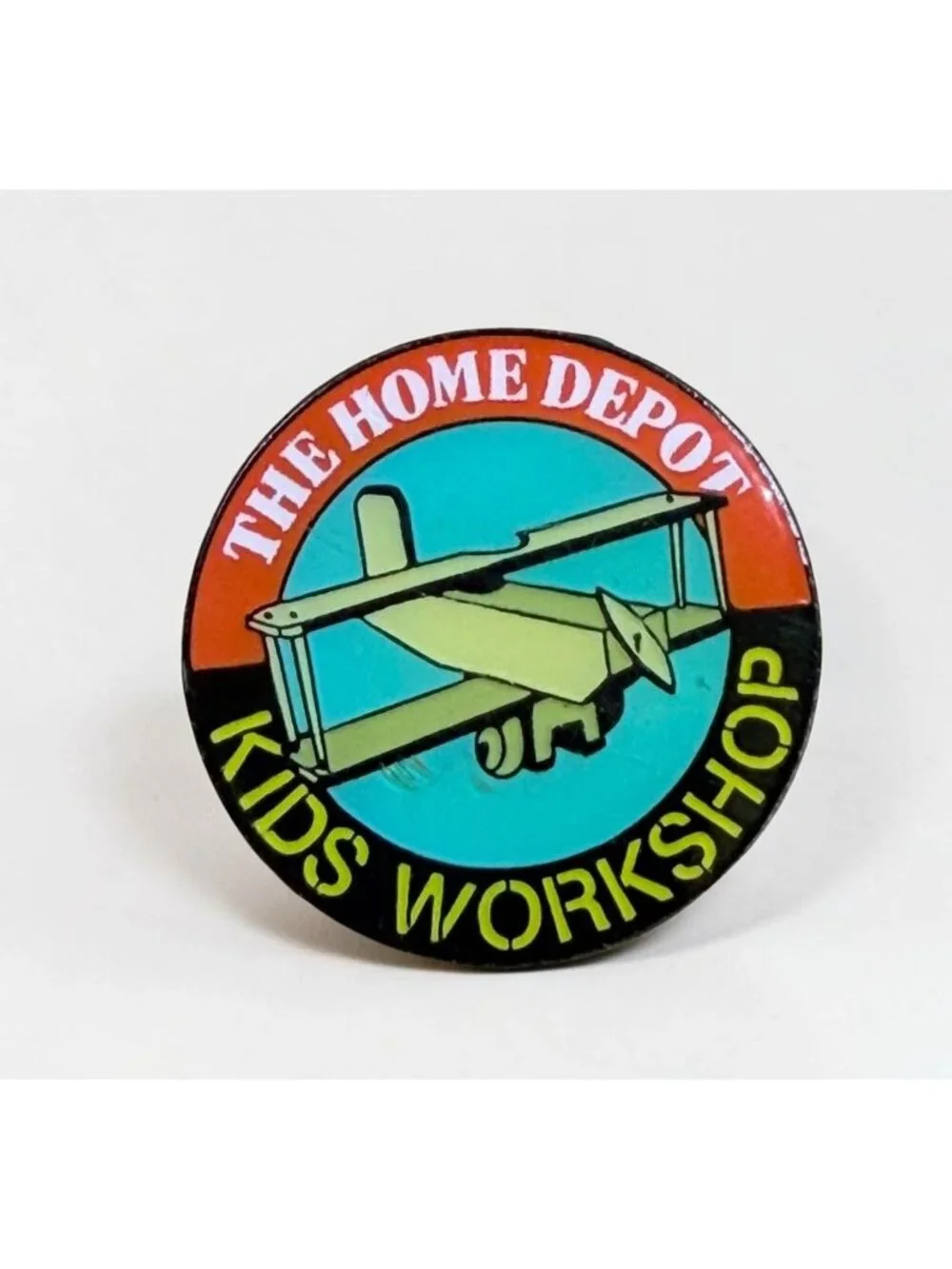 Home Depot Kids Workshop Pin Airplane Design Enamel Bi Plane